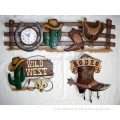 Metal western cowboy rodeo culture for home decoration with rolling ball clock